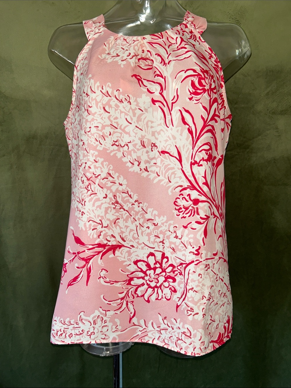 Ann Taylor Pink Floral Halter Top